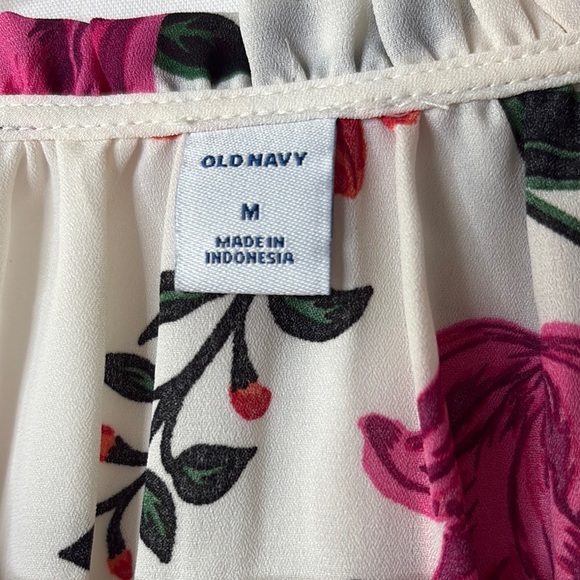 Old Navy Flowers Boxy Peplum Blouse M - Picture 2 of 9
